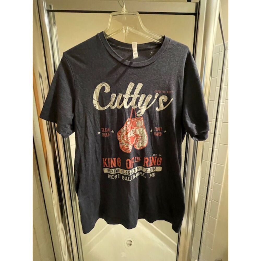 Cutty's Boxing Gym Teeshirt - HBO The Wire Vintage Cotton - Blue Red White - L